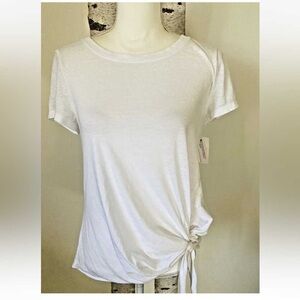 White Tie-Front Women's Top
